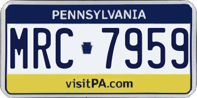 PA license plate MRC7959