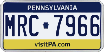 PA license plate MRC7966