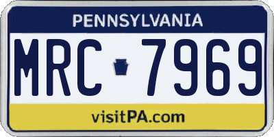 PA license plate MRC7969