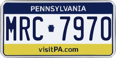 PA license plate MRC7970