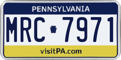 PA license plate MRC7971