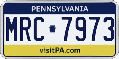 PA license plate MRC7973