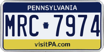 PA license plate MRC7974