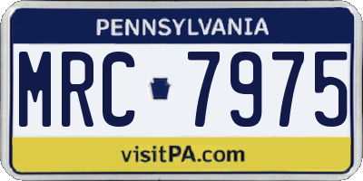 PA license plate MRC7975