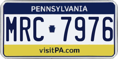 PA license plate MRC7976