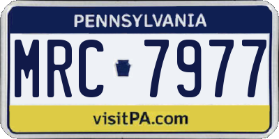 PA license plate MRC7977