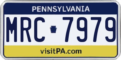 PA license plate MRC7979