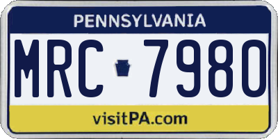 PA license plate MRC7980