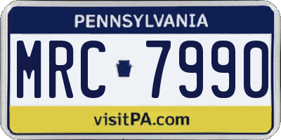 PA license plate MRC7990
