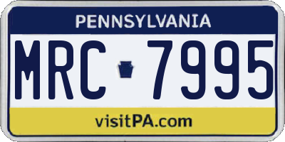 PA license plate MRC7995