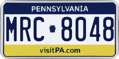 PA license plate MRC8048