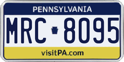 PA license plate MRC8095
