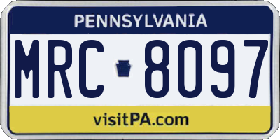 PA license plate MRC8097