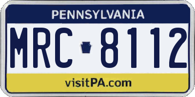 PA license plate MRC8112