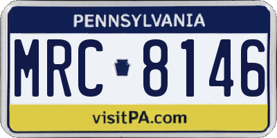 PA license plate MRC8146