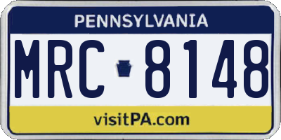 PA license plate MRC8148