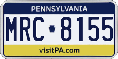 PA license plate MRC8155