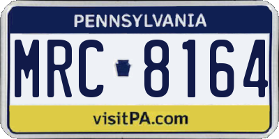 PA license plate MRC8164