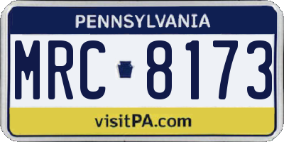 PA license plate MRC8173