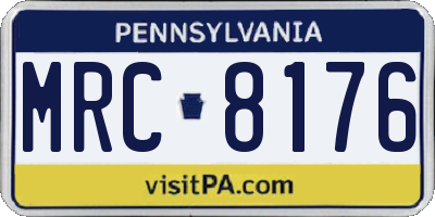 PA license plate MRC8176
