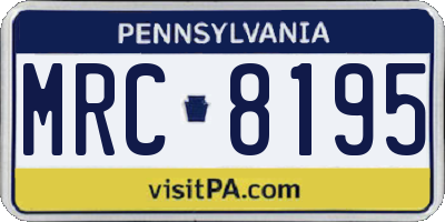 PA license plate MRC8195