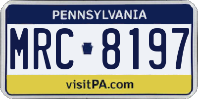 PA license plate MRC8197