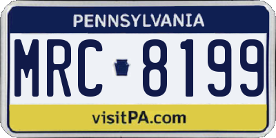 PA license plate MRC8199