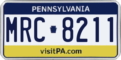 PA license plate MRC8211