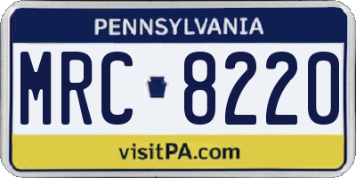 PA license plate MRC8220