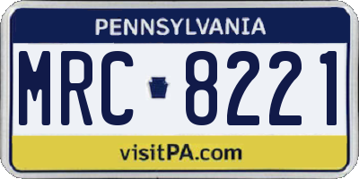 PA license plate MRC8221