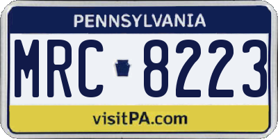 PA license plate MRC8223