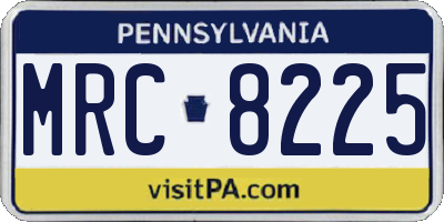 PA license plate MRC8225