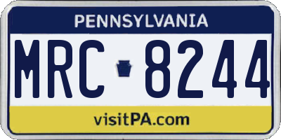 PA license plate MRC8244