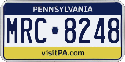 PA license plate MRC8248