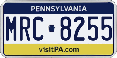 PA license plate MRC8255