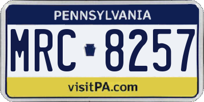 PA license plate MRC8257