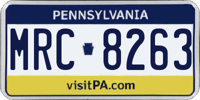 PA license plate MRC8263
