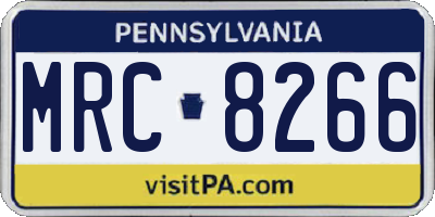 PA license plate MRC8266