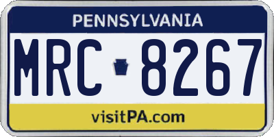PA license plate MRC8267