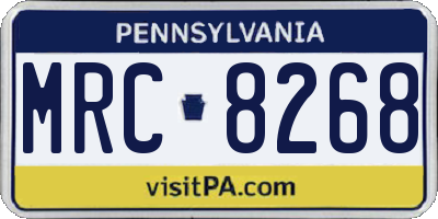 PA license plate MRC8268