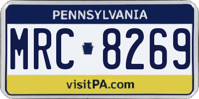 PA license plate MRC8269