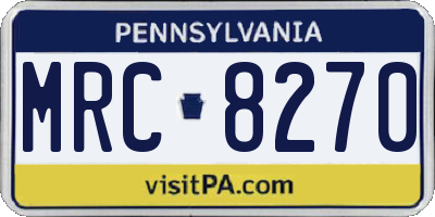 PA license plate MRC8270