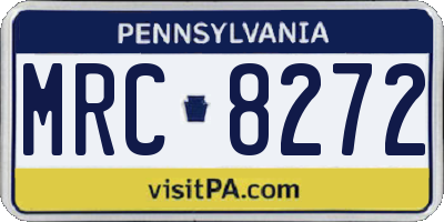 PA license plate MRC8272