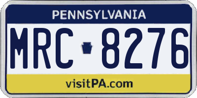 PA license plate MRC8276