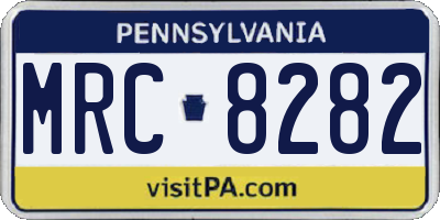 PA license plate MRC8282