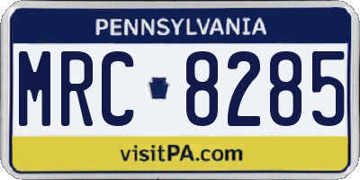 PA license plate MRC8285