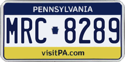 PA license plate MRC8289