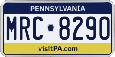 PA license plate MRC8290