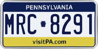 PA license plate MRC8291