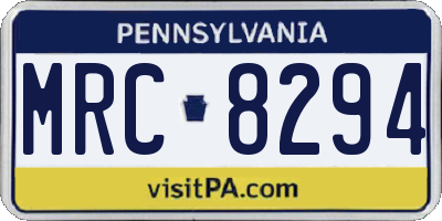 PA license plate MRC8294